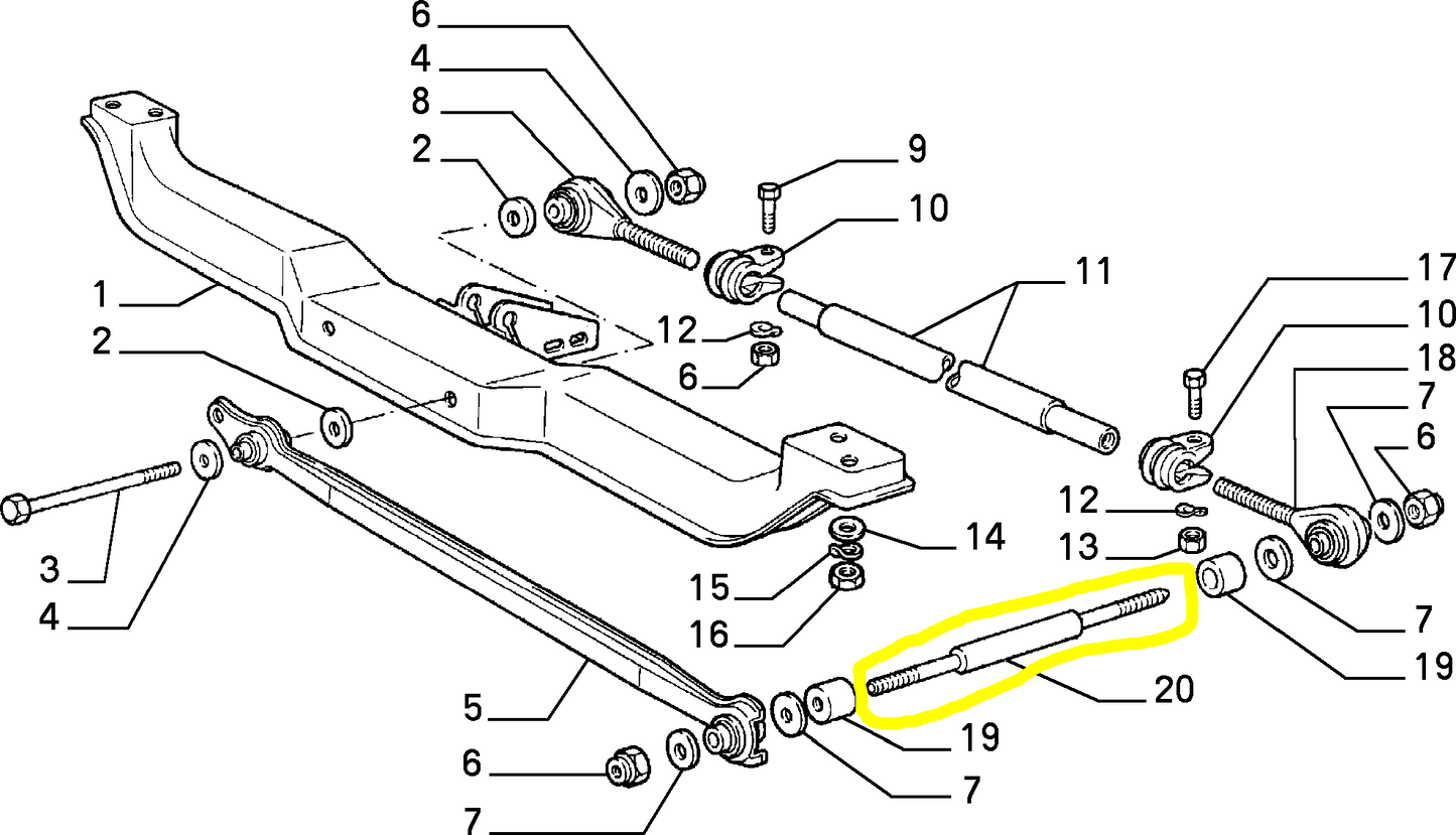 Lancia Delta R86 Vite Fissaggio Asta Sospensione Posteriore Nuova Originale 82424686