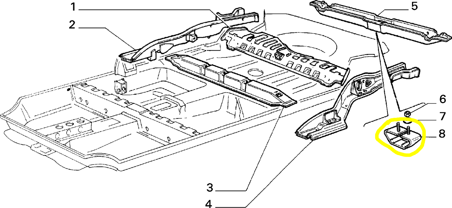 Lancia Delta Integrale and R86 Baggage Compartment Crossrail Support New Original 82424898