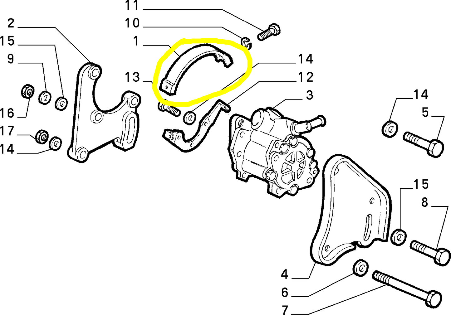 Lancia Thema K Delta and Dedra Power Steering Pump Protection New Original 60809126 7757025