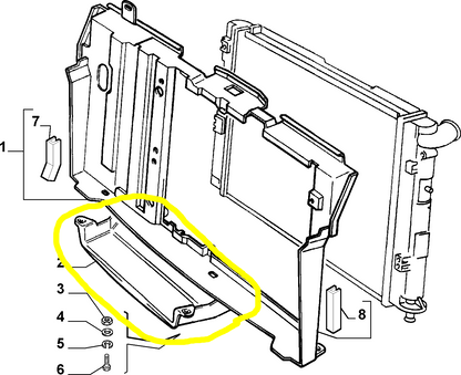 Lancia Thema 8V e 16V Convogliatore Radiatore Nuovo Originale 82474336