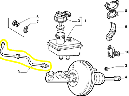 Lancia Delta 1400 and 1600 Brake Booster Hose New Original 7763470