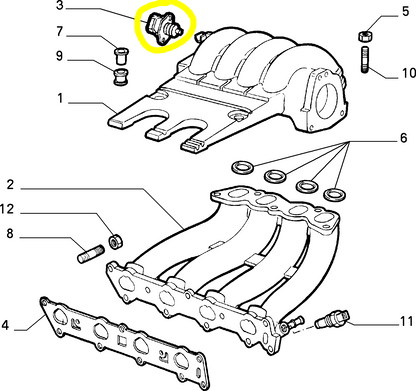 Lancia Y Dedra Delta and Lybra Intake Manifold Sending Unit New Original 71718678 71718233