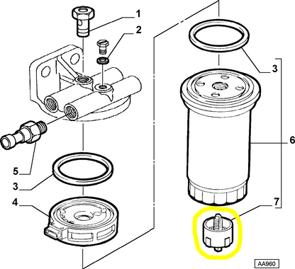 Lancia Lybra JTD Sensore Acqua Filtro Gasolio Nuovo Originale 46790125 60916775