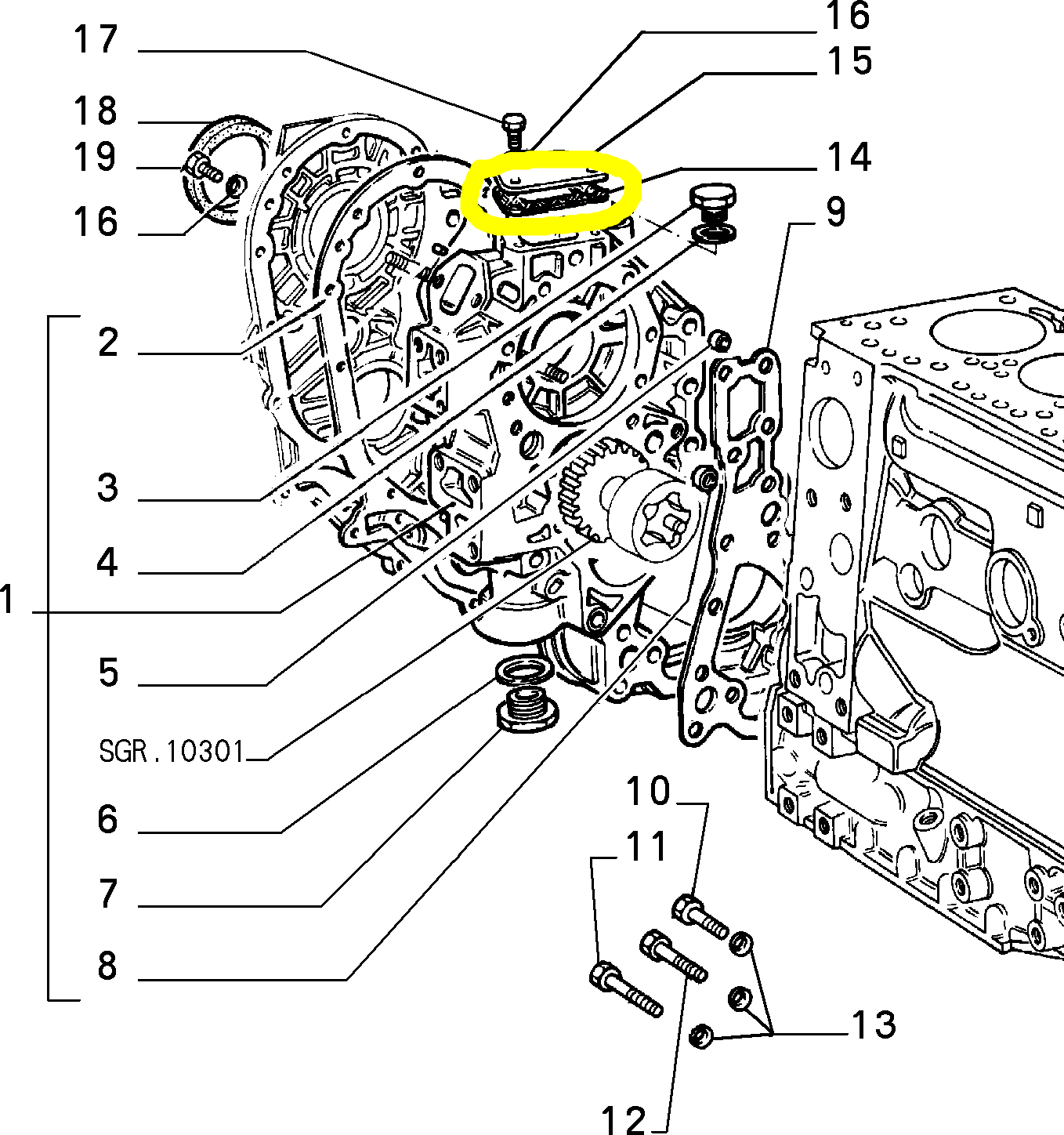 Lancia Thema TD Fiat Croma Engine Crankcase Cover Seal Gasket New Original 98421279 7302827