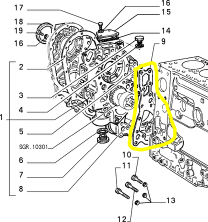 Lancia Thema TD Fiat Croma Guarnizione di Tenuta Basamento Motore Nuova Originale 98421266