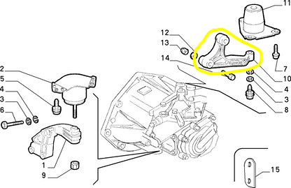 Lancia Y Supporto Tassello Elastico Sospensione Scatola Cambio Nuovo Originale 7748667