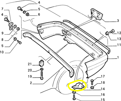 Lancia Thema Staffa Paraurti Posteriore Nuova Originale 82472413