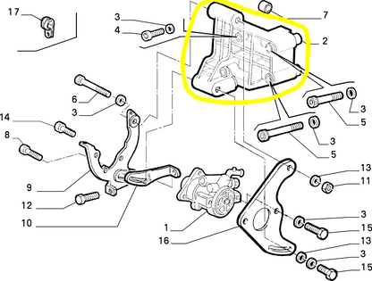 Lancia Y 1200 8V e 16V Supporto Pompa Servosterzo Nuovo Originale 7796801 7778466
