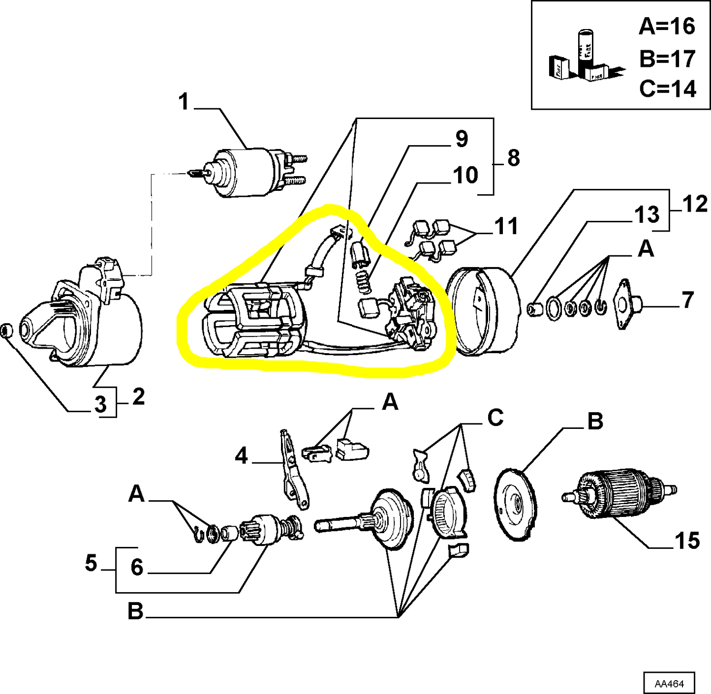 Lancia Thema Fiat Croma TD Starter Motor Kit New Original 9939131 9950415