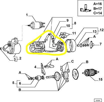 Lancia Thema Fiat Croma TD Starter Motor Kit New Original 9939131 9950415