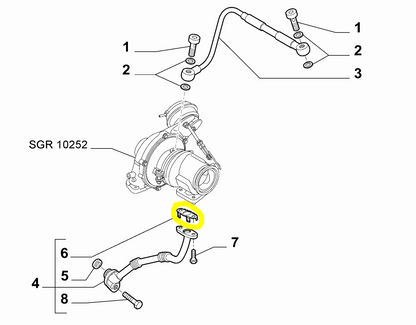 Lancia Delta and Musa Lubrication Pipe Seal Gasket New Original 55207398