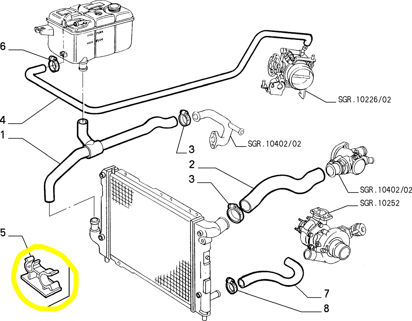 Lancia K Molletta Tubazioni Radiatore Nuova Originale 7782693