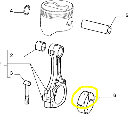 Lancia Delta Integrale and Evoluzione Connecting Rod Half  Bearing -0.254 New Original 60807751 5983969