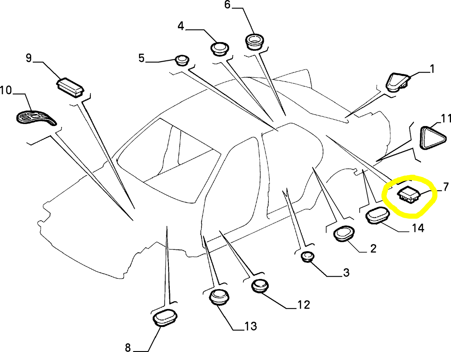 Lancia K Tappo Isolamento e Imbottiture Nuovo Originale 82490474