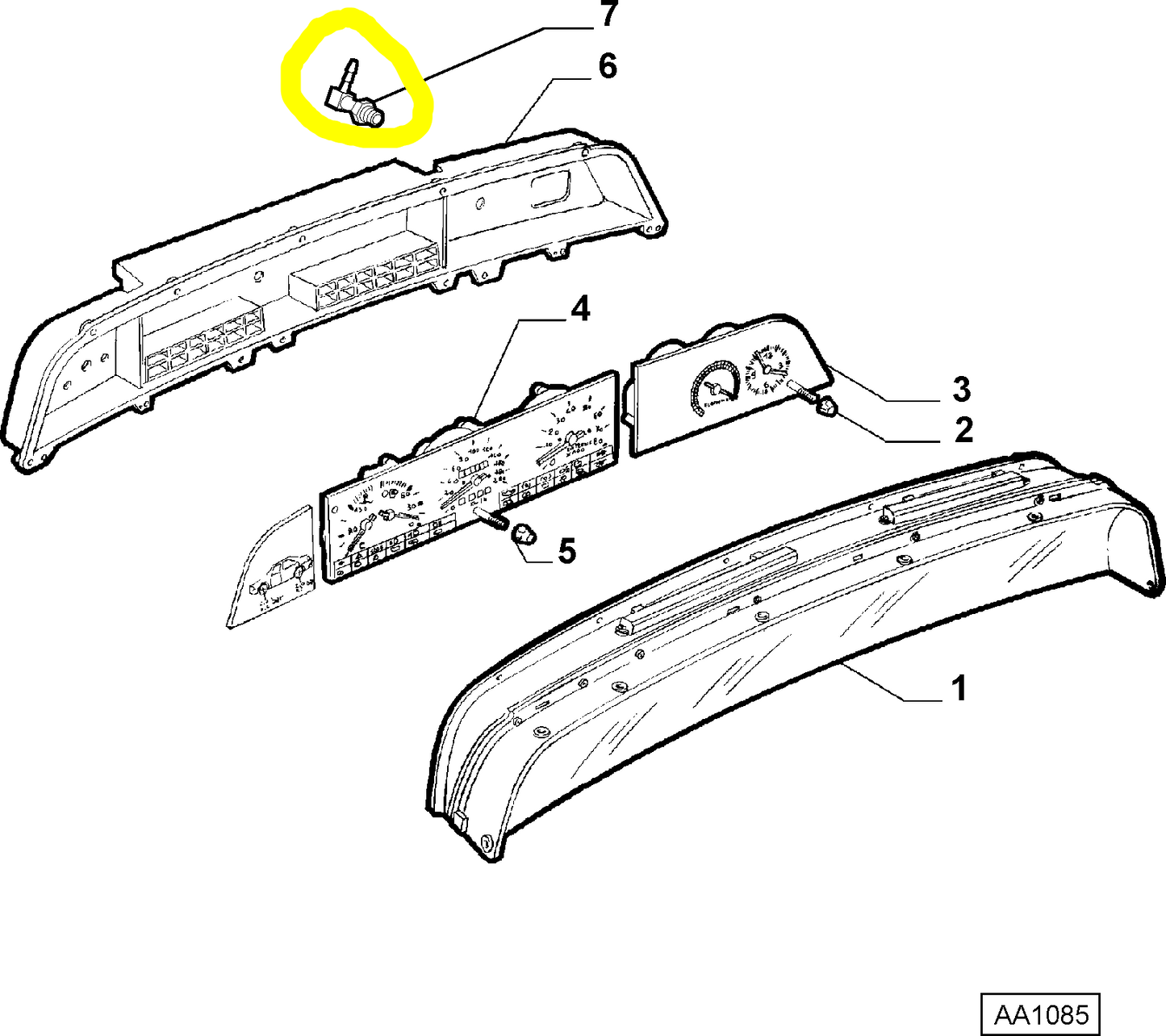 Lancia Dedra Speedometer Cable Connection Instrument Panel New Code 9944413