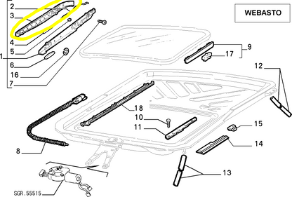 Lancia Delta e Dedra Rivestimento Sinistro Tetto Apribile Webasto Nuovo Originale 5893254 5892977 - Raggi's Automobilia e Ricambi Auto