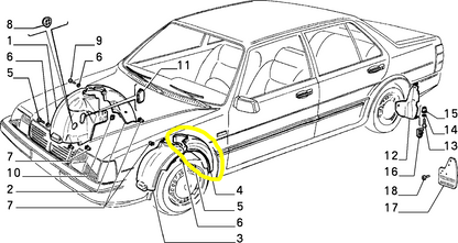 Lancia Thema 8V Riparo Posteriore Parafango Anteriore Sinistro Nuovo Originale 82397933