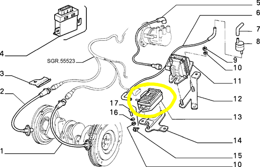 Lancia Thema Electronic Ignition Control Unit MED440A New Original 7625927