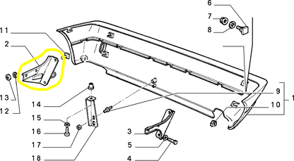 Autobianchi Y10 Fire LX e GT Rear Bumper Right Bracket New Original 5971318