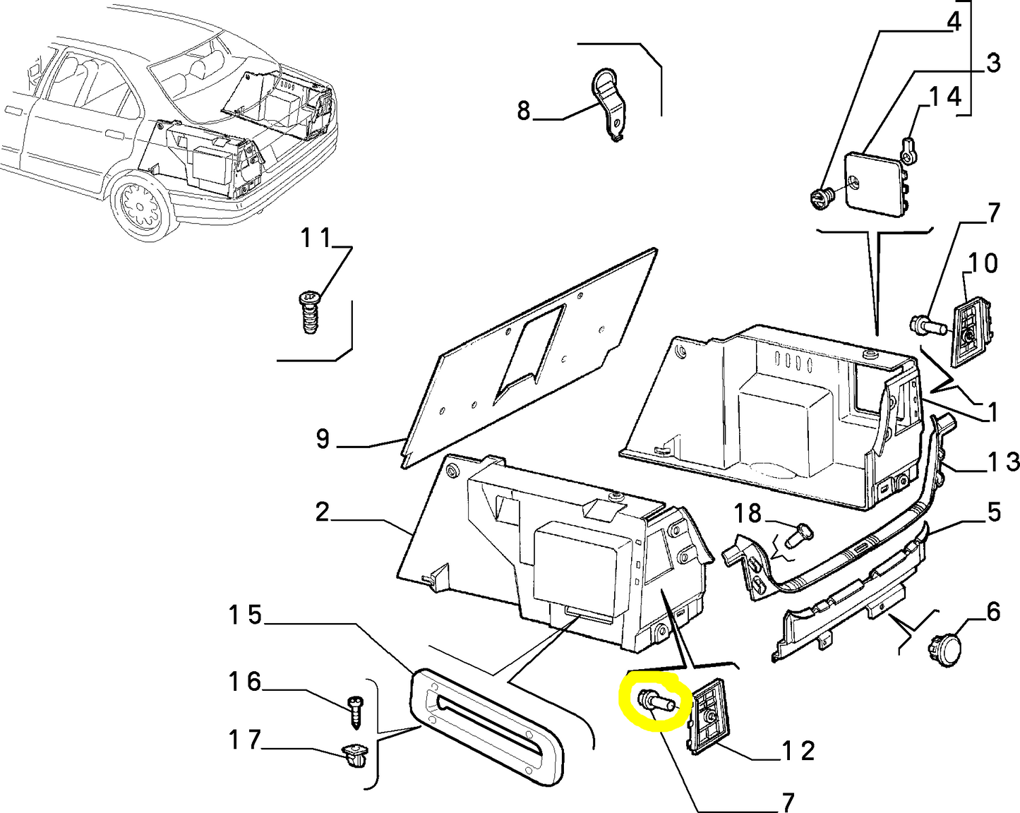 Lancia K Baggage Compartment Cover PlugNew Original 82486035