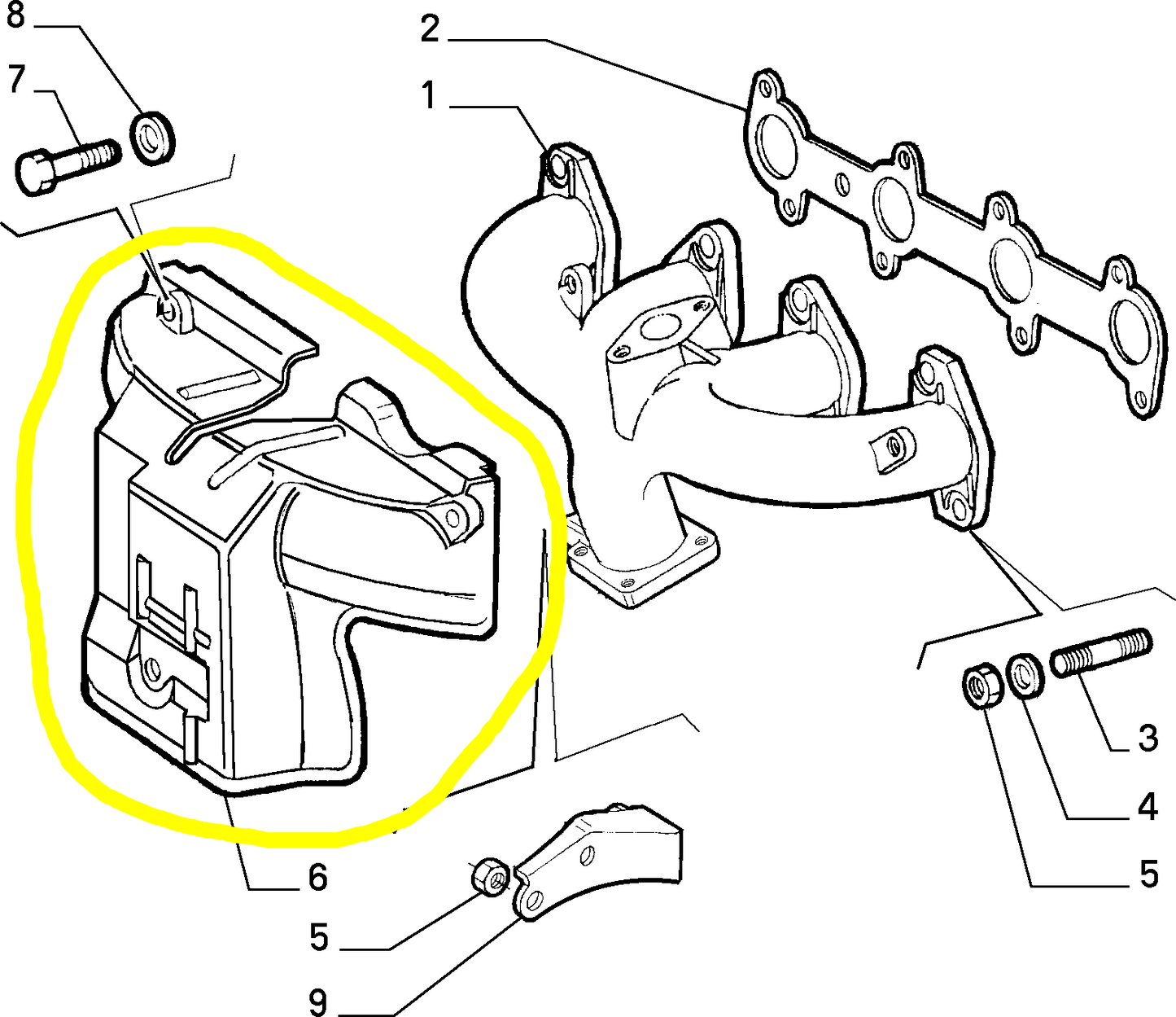 Lancia Lybra 1900 JTD Exhaust Manifold Protection New Original 46478463 60814779