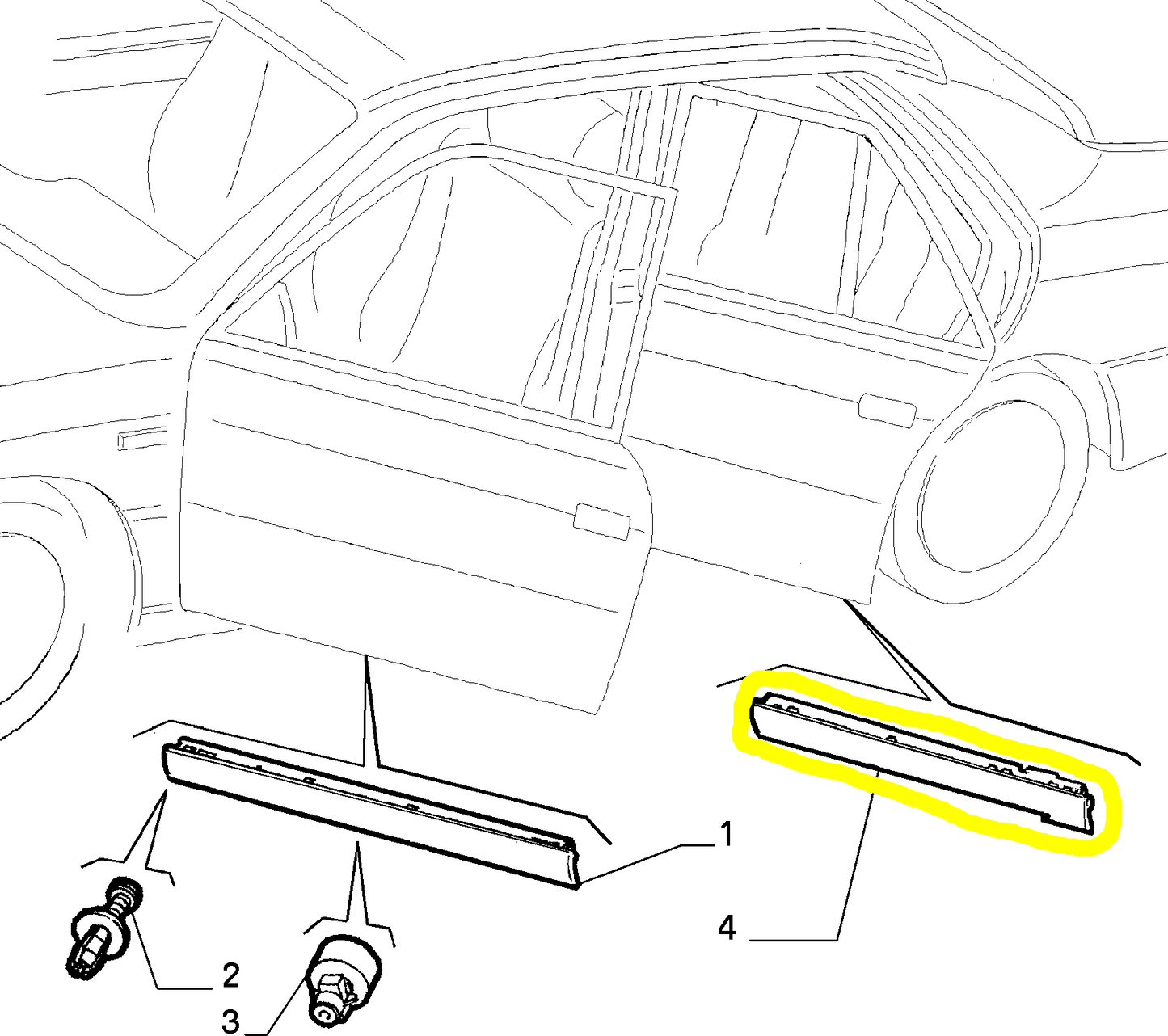 Lancia Delta and Dedra Rear Left Door Seal Gasket New Original 82466332