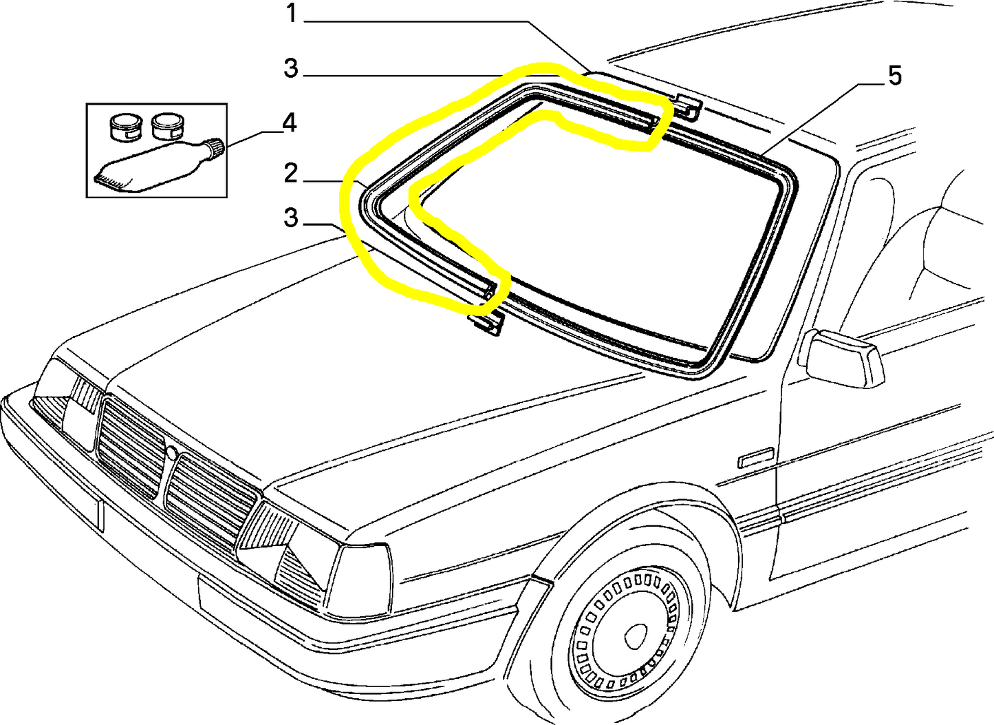 Lancia Thema 8.32 Ferrari Modanatura Destra Parabrezza Nuova Originale 82422030