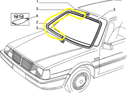 Lancia Thema 8.32 Ferrari Modanatura Destra Parabrezza Nuova Originale 82422030