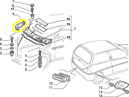 Lancia Y Tampone Sinistro Griglia Parabrezza Nuovo Originale 7793004