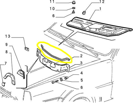 Lancia Delta Integrale Evoluzione and R86 Autobianchi Y10 Engine Partition Panel Seal Gasket 82421839 7563160