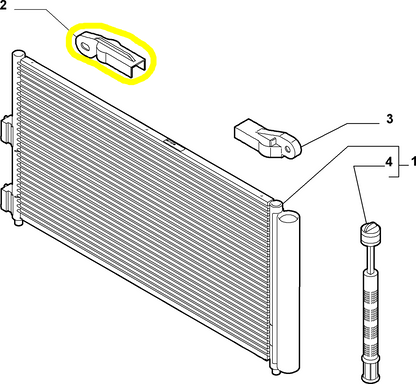 Lancia Ypsilon Fiat Idea and Punto Air Conditioning Condenser Right Bracket New Original 51703068