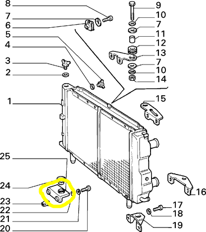 Lancia Delta Integrale Mensola Destra Radiatore Nuova Originale 82445827