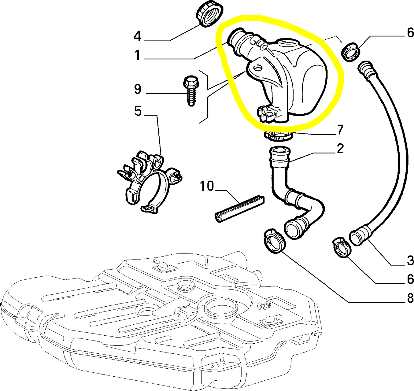 Lancia K Fuel Filler Tube New Original 46431413 82487361