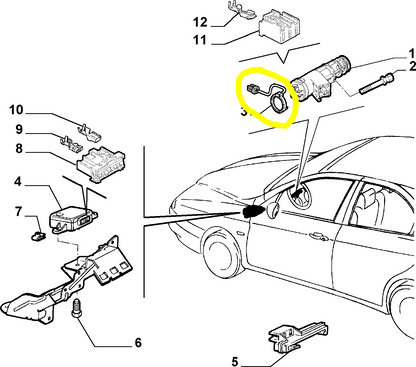 Alfa Romeo 156 Antenna Commutatore Blocchetto Accensione Nuova Originale 60690452 60620711