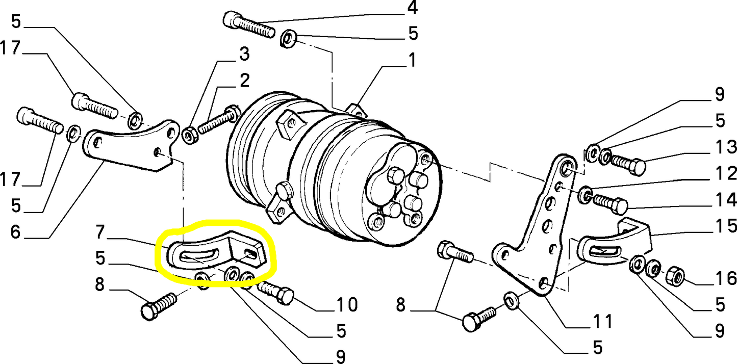 Lancia Delta e Dedra TD Staffa Compressore Aria Condizionata Nuova Originale 7705311 7604453