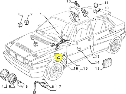 Lancia Delta Integrale Evoluzione R86 Brake Pedal Switch Bush New Original 4345644 4356091