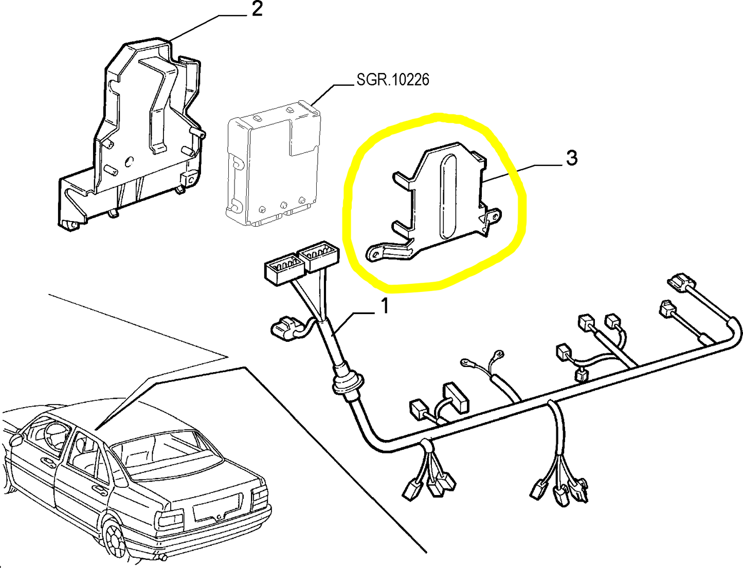 Lancia Dedra 1600 16V Injection Electronic Control Unit Bracket New Original Injection 7789920