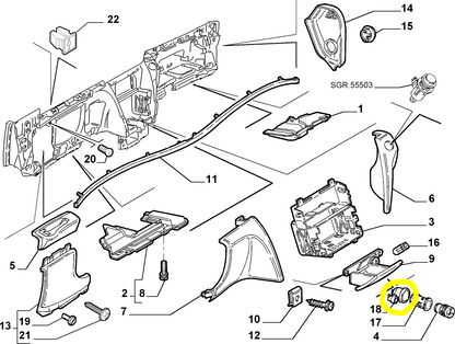 Lancia Thesis Lybra e Ypsilon Ghiera Accendisigari Nuova Originale 7725728 60813397