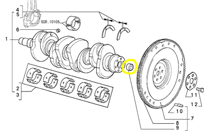 Lancia Delta Integrale and Evoluzione Engine Flywheel Centering Bush New Original 7725371 7647474