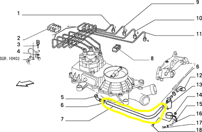 Lancia Thema 8.32 Ferrari Tubo Flessibile Impianto Iniezione Nuovo Originale 46129922 46130562