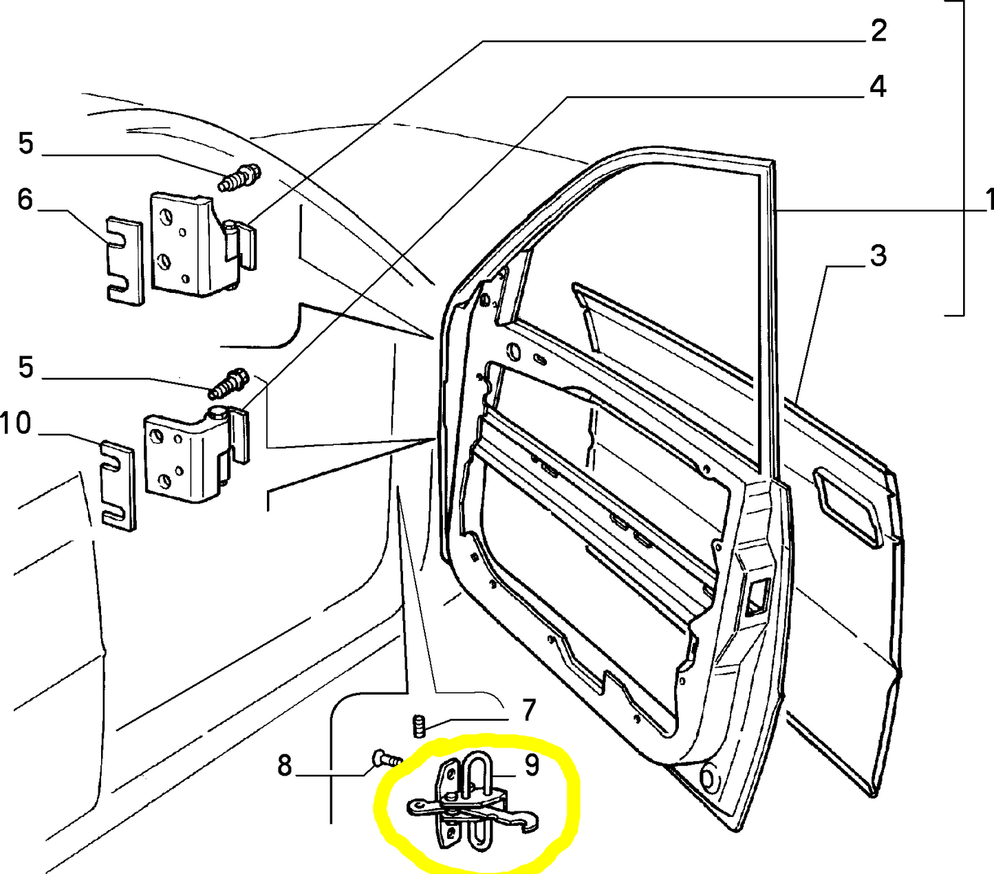 Lancia Delta e Dedra Tirante Arresto Portiera Anteriore Nuovo Originale 46415063 7778971