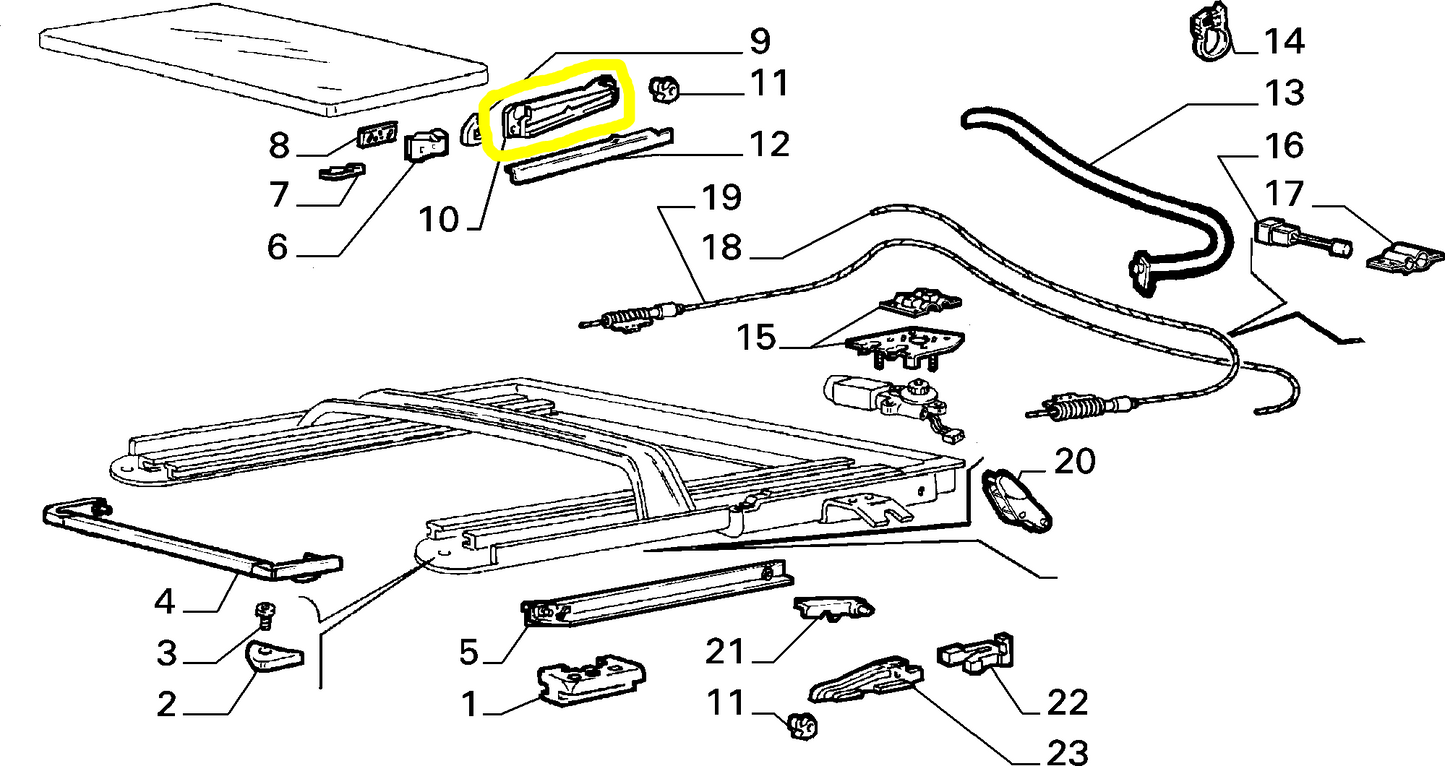 Lancia Delta Integrale Evoluzione and R86 Folding Top Left Guide New Original 82458450