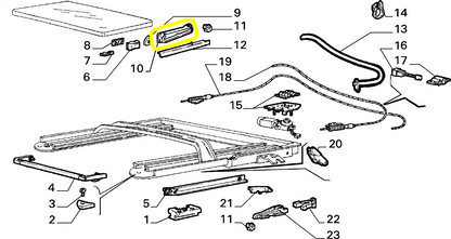 Lancia Delta Integrale Evoluzione and R86 Folding Top Left Guide New Original 82458450