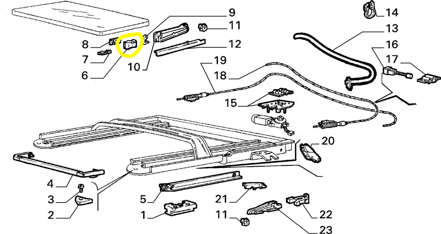 Lancia Delta Integrale Evoluzione and R86 Folding Top Left Support New Original 82458444