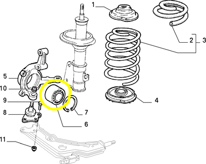 Lancia K Thema e Delta Cuscinetto Montante Sospensione Anteriore Nuovo Originale 46421951 60810368