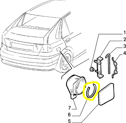 Lancia Delta Dedra Fuel Refill Container Lockring New Original 82433675