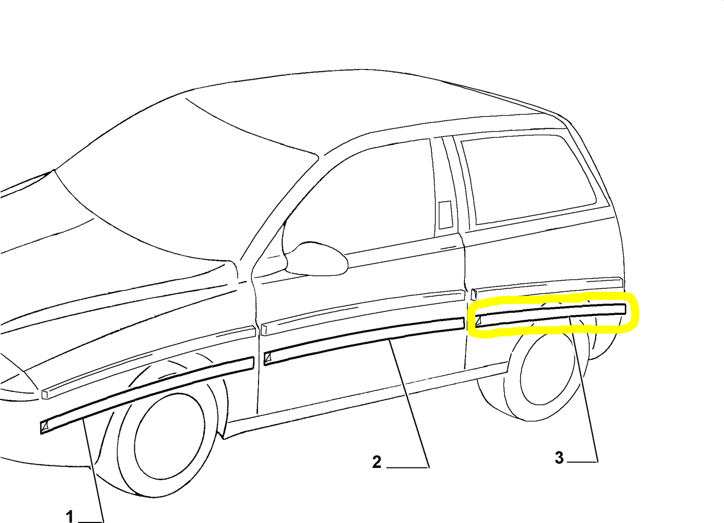 Lancia Y Unica Rear Right Fender Moulding Blue Adhesive Film New Original 71728636