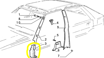 Lancia Delta Integrale Evoluzione R86 Rivestimento Inferiore Montante Anteriore Destro Nuovo Originale 176461280