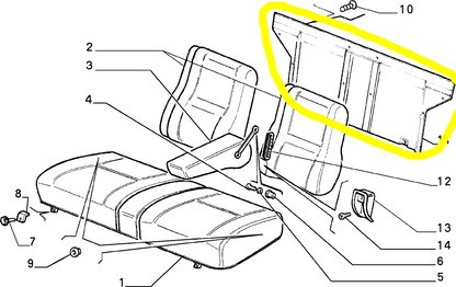 Lancia Thema Rear Seat End Plate New Original 176450780 176450781 82410301