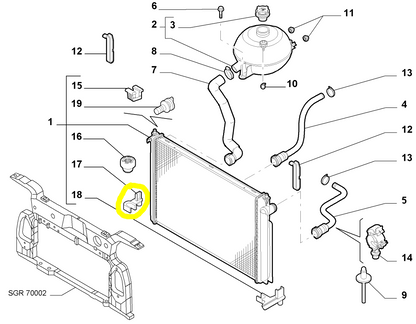 Fiat Panda Radiator Left Pad New Original 71738390